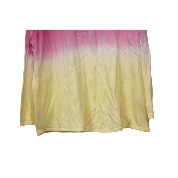 NWT Belle Beach Kim Gravel Blouse Size 3X Pink Yellow Colorful Cotton Stretch - Picture 3 of 11